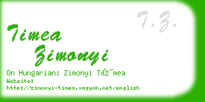 timea zimonyi business card